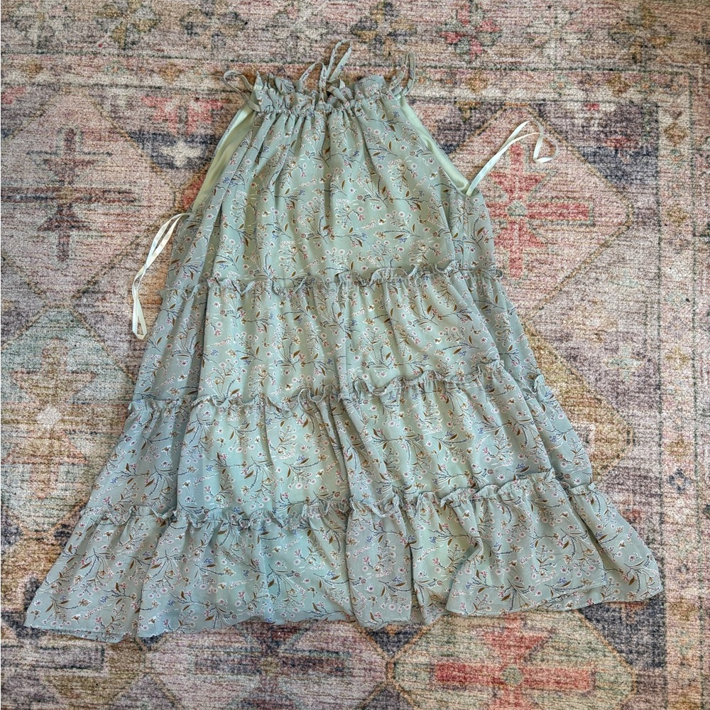 Floral Green Midi Skirt